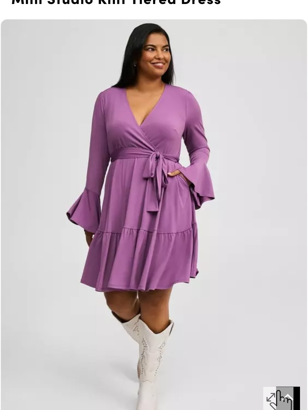 Torrid 3 Mini Studio Knit Tiered Dress With Belle Sleeves In Purple